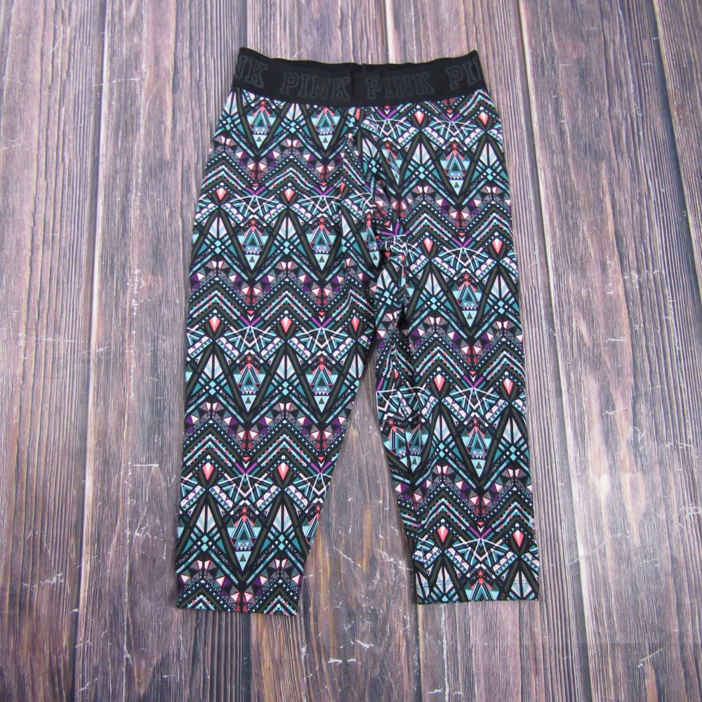 PINK Victoria's‎ Secret Leggings Women Small Multicolor Tribal Geometric Capri